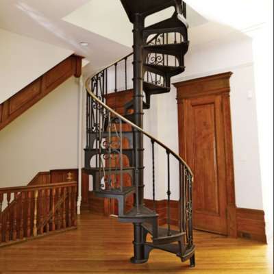 Decorative Stylish Space-saving Spiral Staircase indoor metal wroght iron staircase