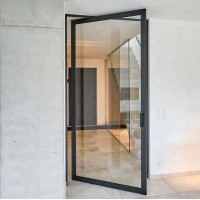 Stals aluminum pivot door with single glass